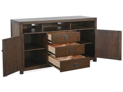 SUNNY DESIGNS 66 Inch TV Media Console with Mahogany Solids and Veneers