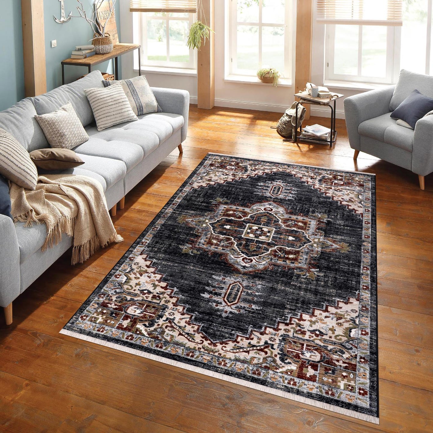 Abstract Red Rug Pattern