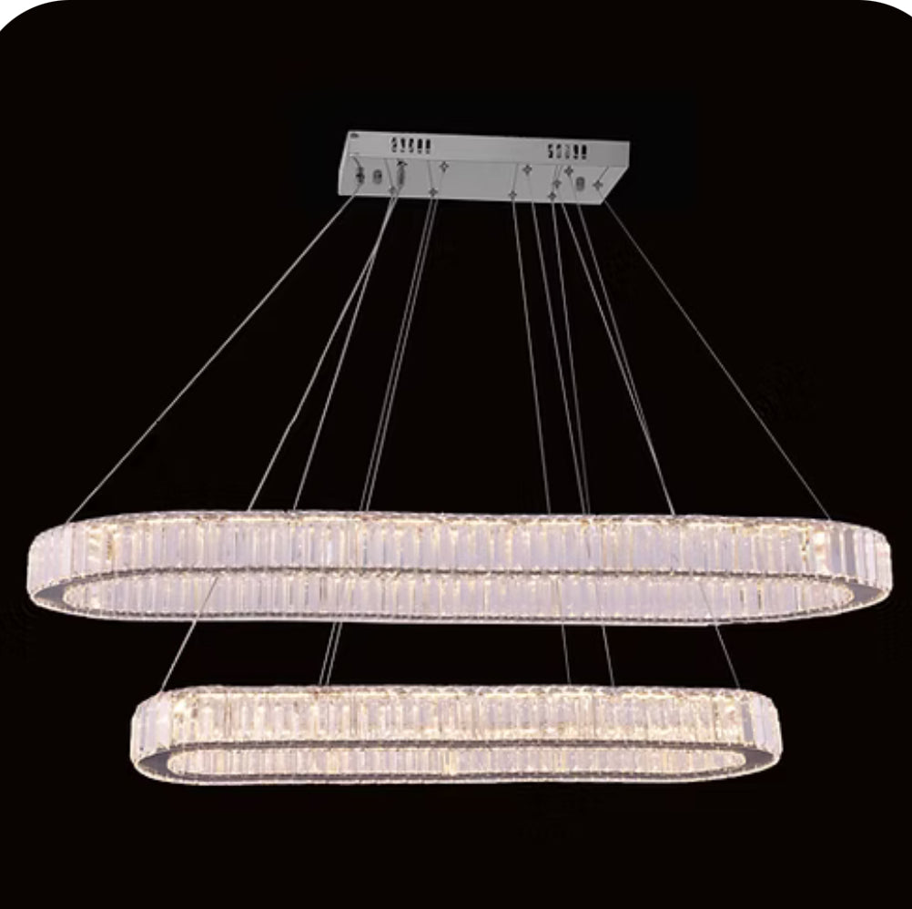 Double Silver Chandelier