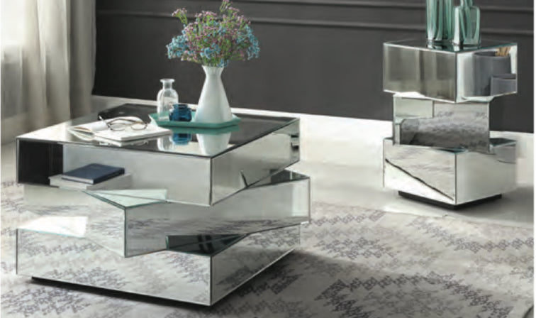 Mirrored Coffee Table Set