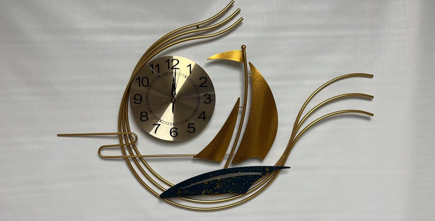 Sailboat Metal Wall Clock