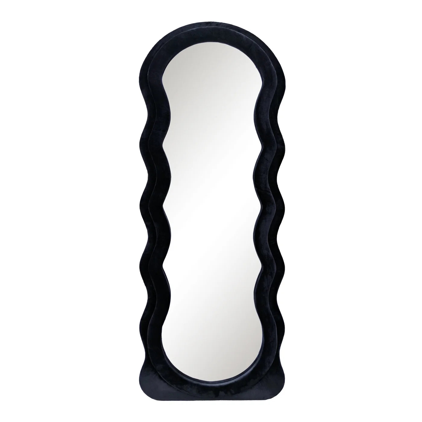 STANDING MIRROR WITH VELVET FRAME- (23 X 63")