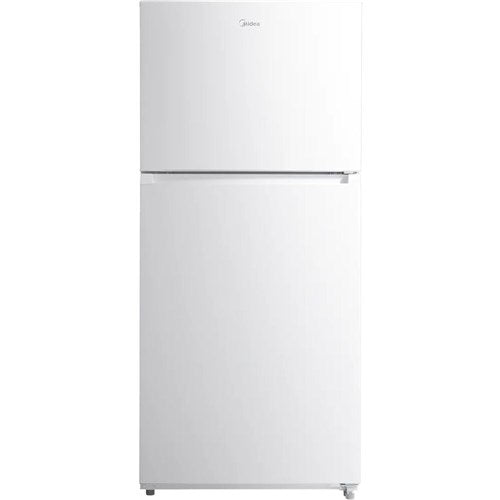 Midea 21 CF Top Mount Refrigerator, Glass Shelves, Ice Maker Ready, ESTAR - White