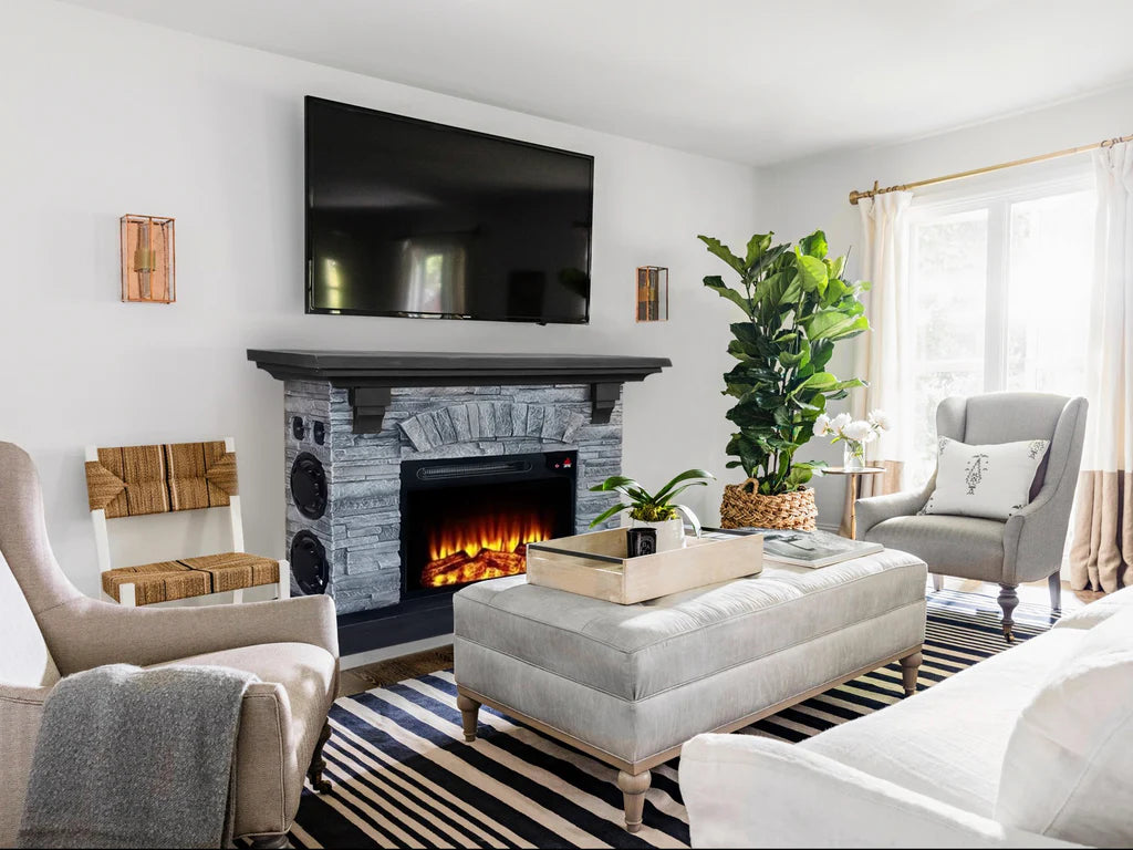 XStone Electronic Fireplace W/ Bluetooth Speaker