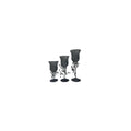 GLASS CANDLEHOLDERS 3-PC SET (8 X 10 X 12") BLACK