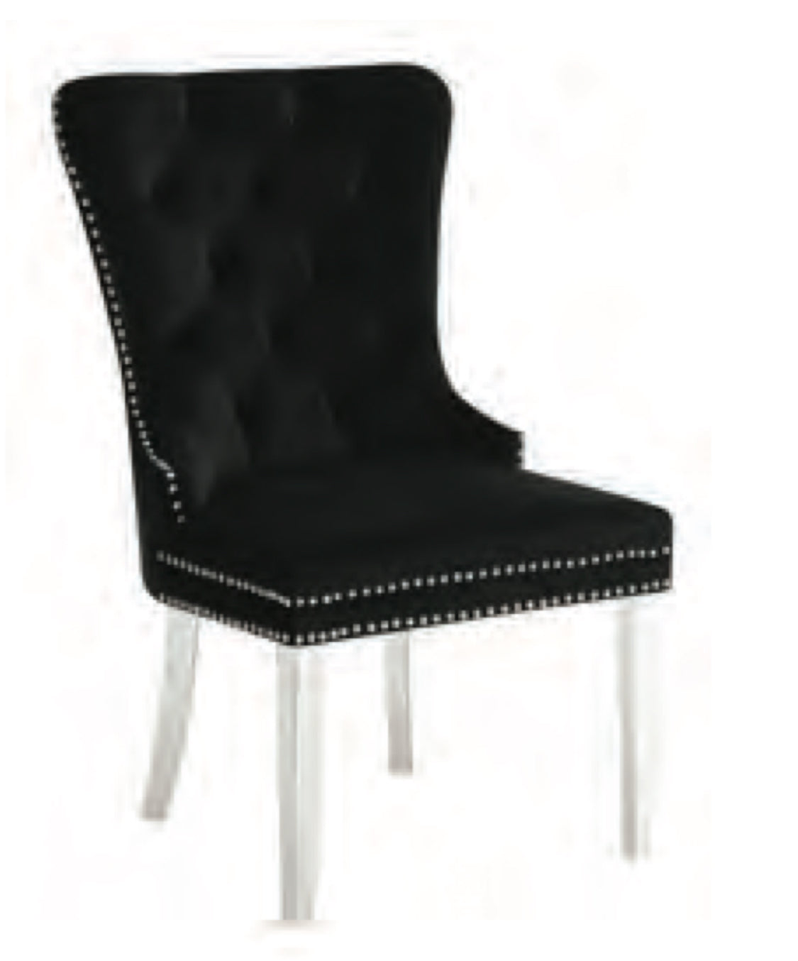 Cushion Side Dining Chair W/ Silver Legs