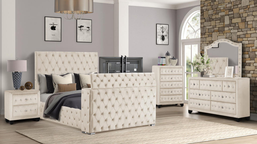 Encore Biege Entertainment Bedroom Set