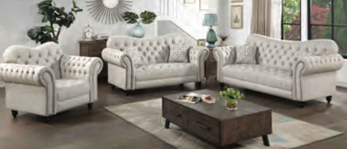Heart Trim Living Room Set 3Pc
