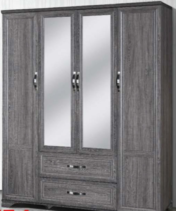 4 Door , 2 Draw W/ Mirror Wardrobe Closet