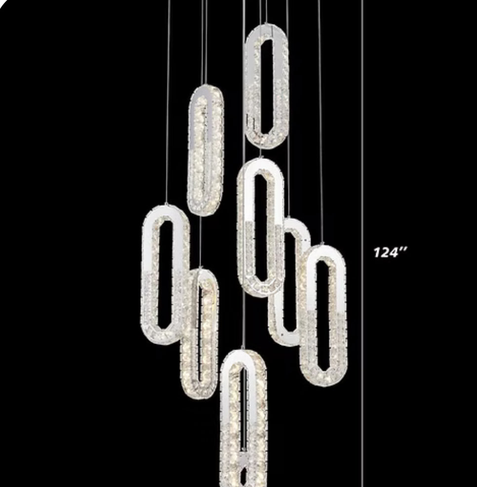 Oval dangling chandelier