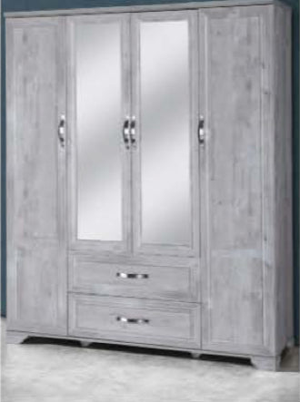 4 Door , 2 Draw W/ Mirror Wardrobe Closet