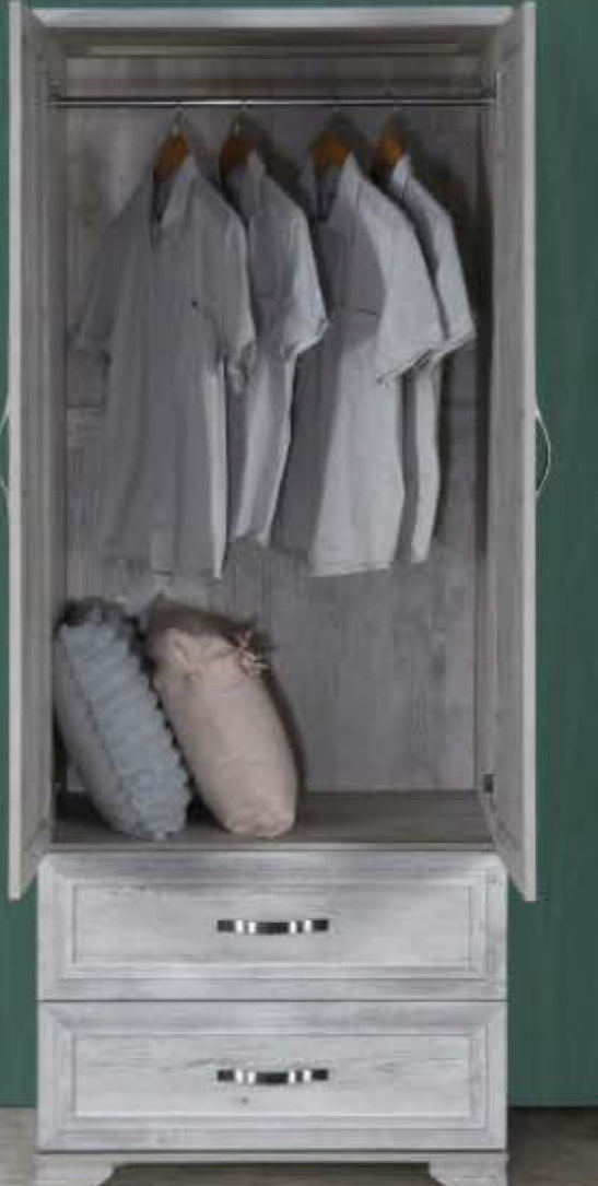 Two draw Wardrobe W/ Mirror