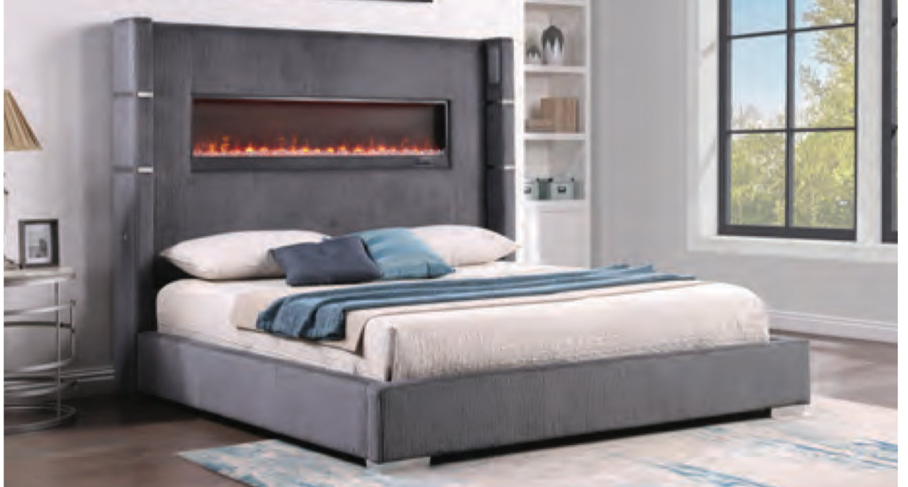Bed Frame W/ Fireplace