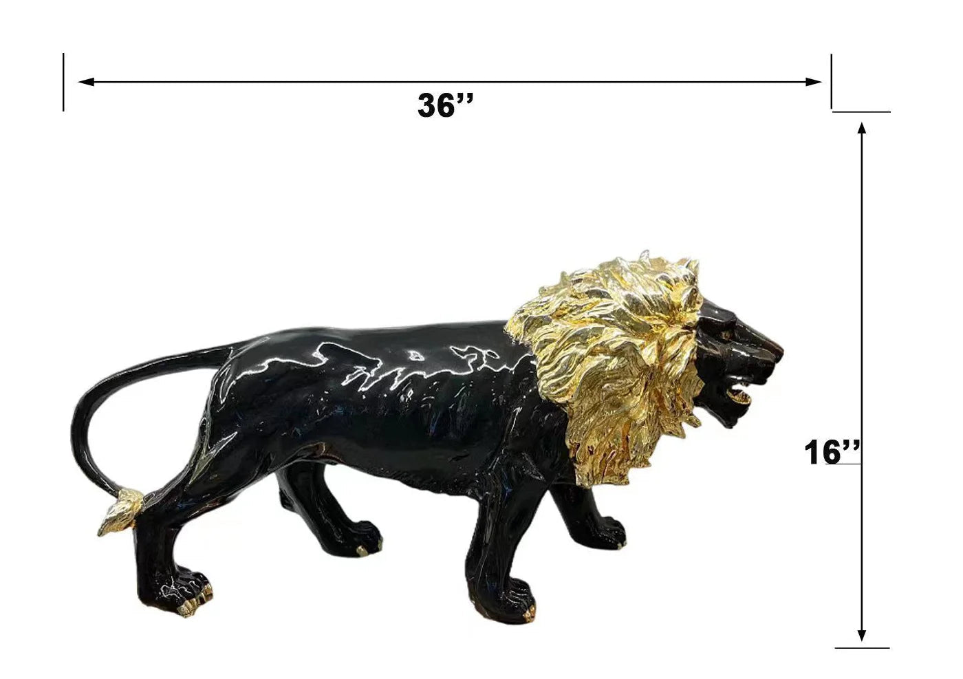 BLACK & GOLD LION (36.5")