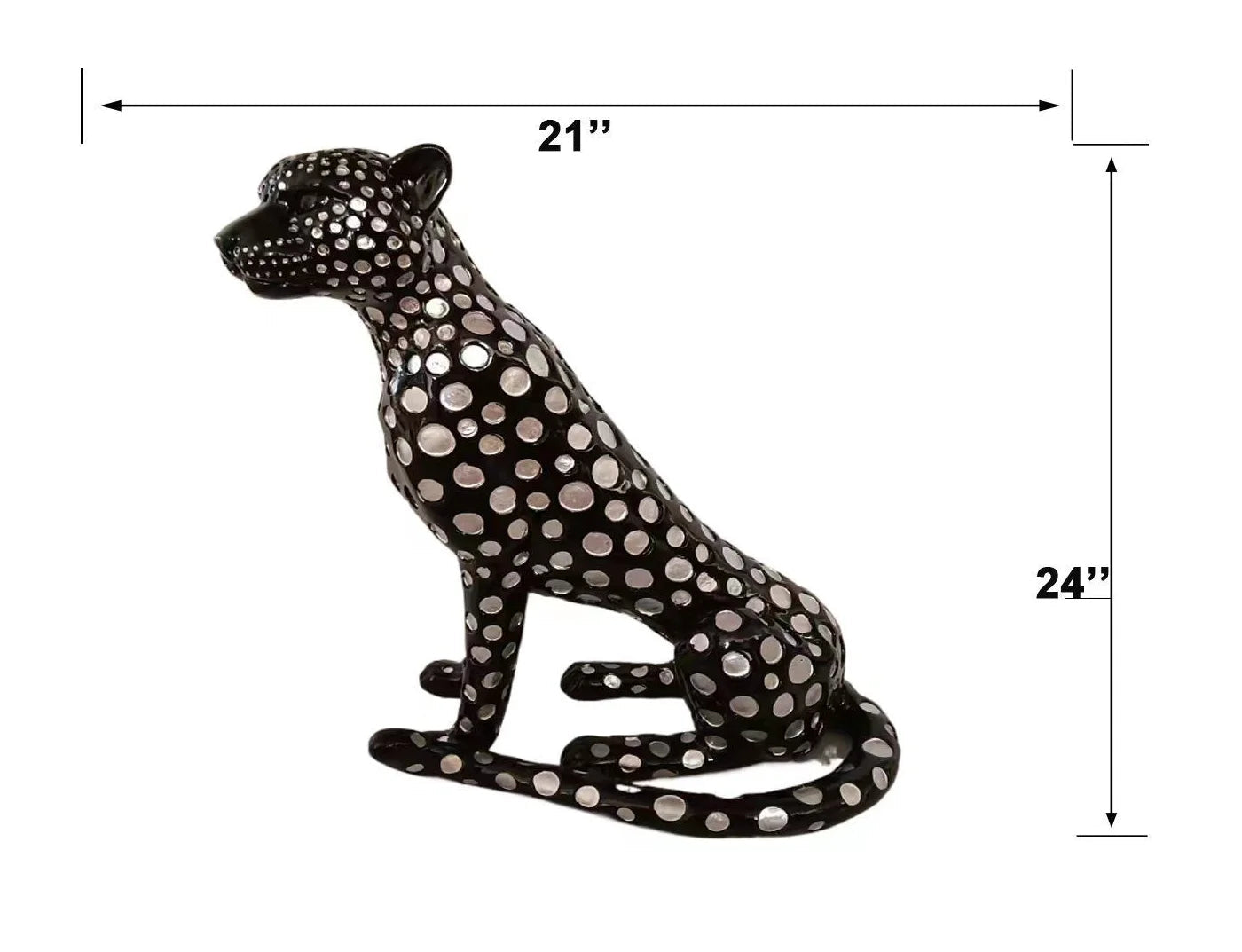 BLACK & SILVER LEOPARD (21" X 24.5")