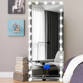 FULL LENGTH MIRROR- SILVER/ CRUSHED DIAMOND (70.90" X 31.50")- LED LIGHT BULBS, BLUETOOTH SPEAKER