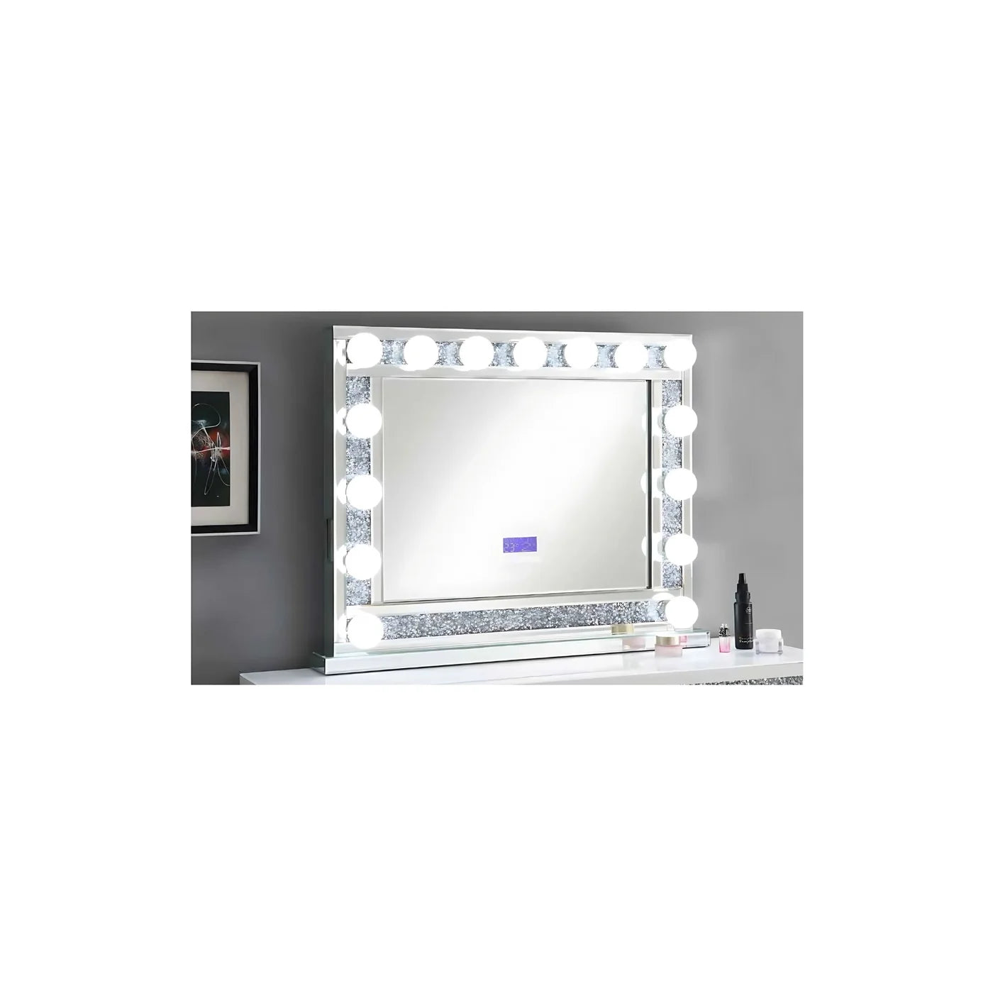 HOLLYWOOD MIRROR (39.5''X31.5") - W/ TOUCHSCREEN, BLUETOOTH, LED LIGHT, SPEAKER
