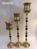 3PC- SET CANDLE HOLDERS - 8.67*28.76"+8.67*37.825"+8.67*45.7"