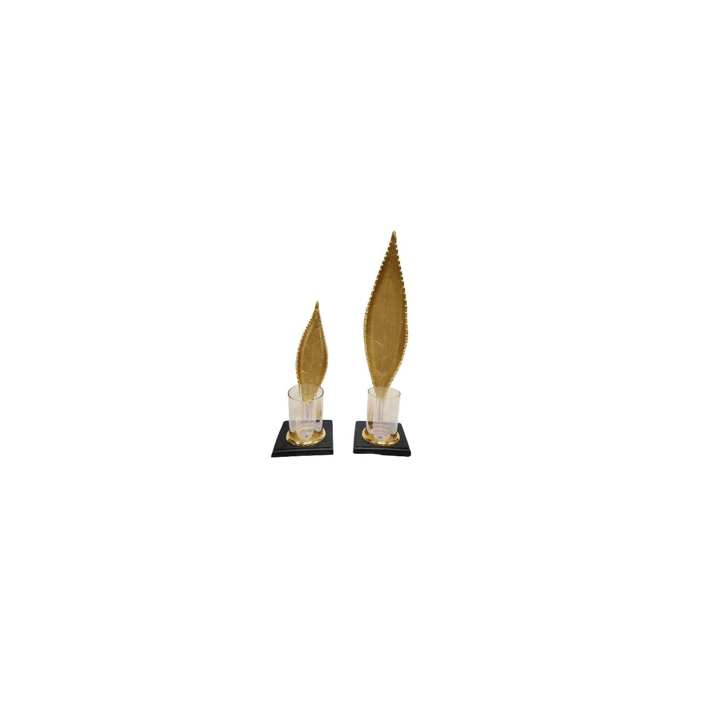 RESIN CRAFT- 2PC CANDLE HOLDER-22.83H + 15.35H