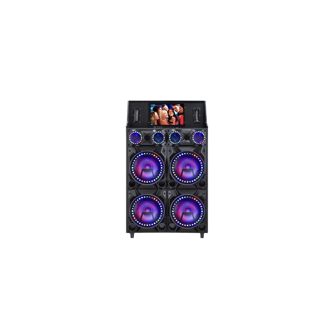 SPEAKER UNIT: 4*12 INCH RMS POWER: 30W FUNCTION:USB/TF/TWS/FM/AUX INPUT/MIC INPUT/ LED LIGHT DIS