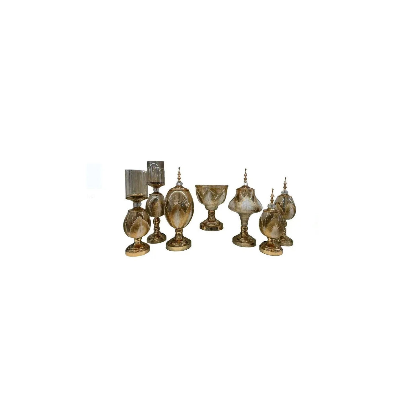 7-PC ACCENT DÉCOR SET (19.50" TALL)- WHITE GOLD