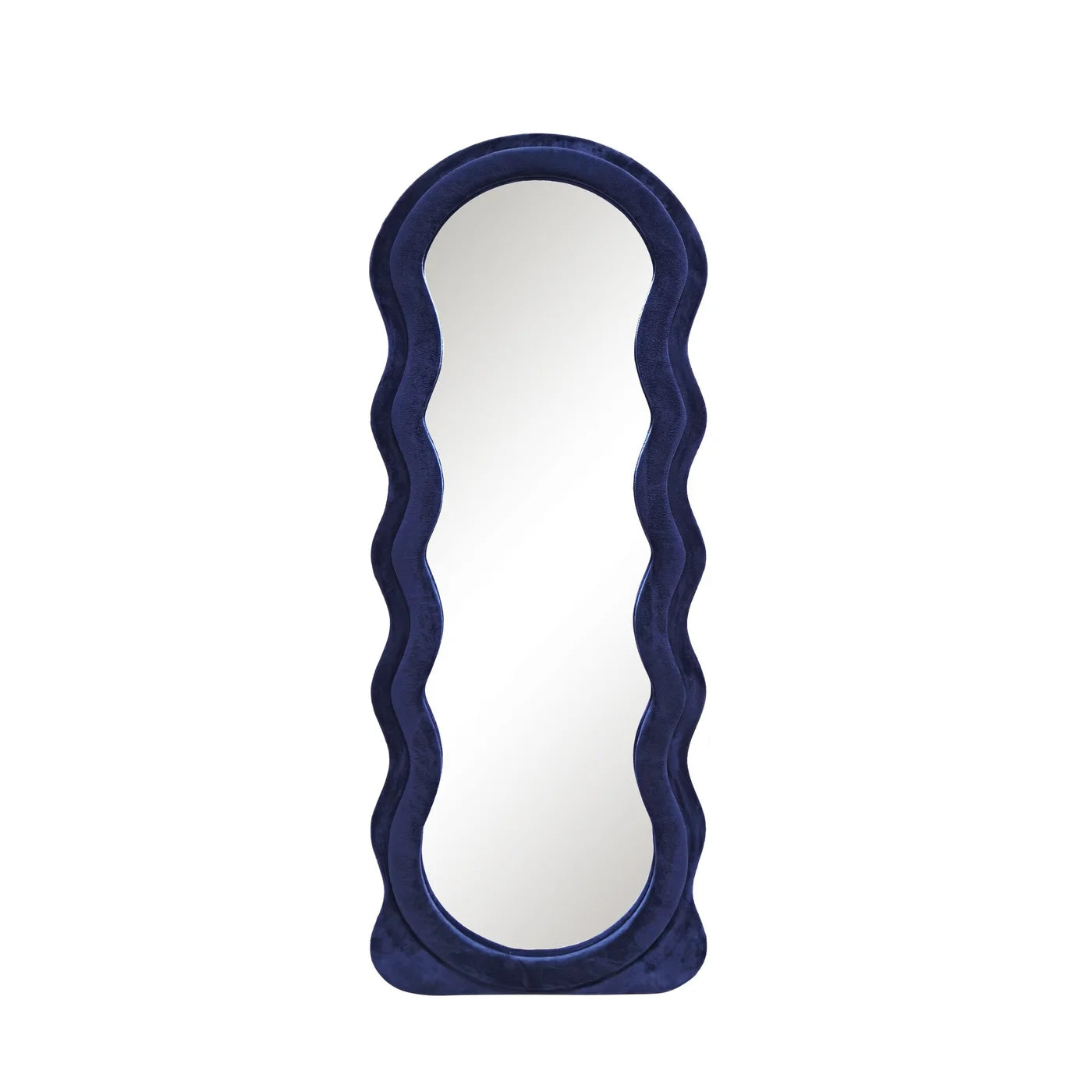 STANDING MIRROR WITH VELVET FRAME-  (23 X 63")