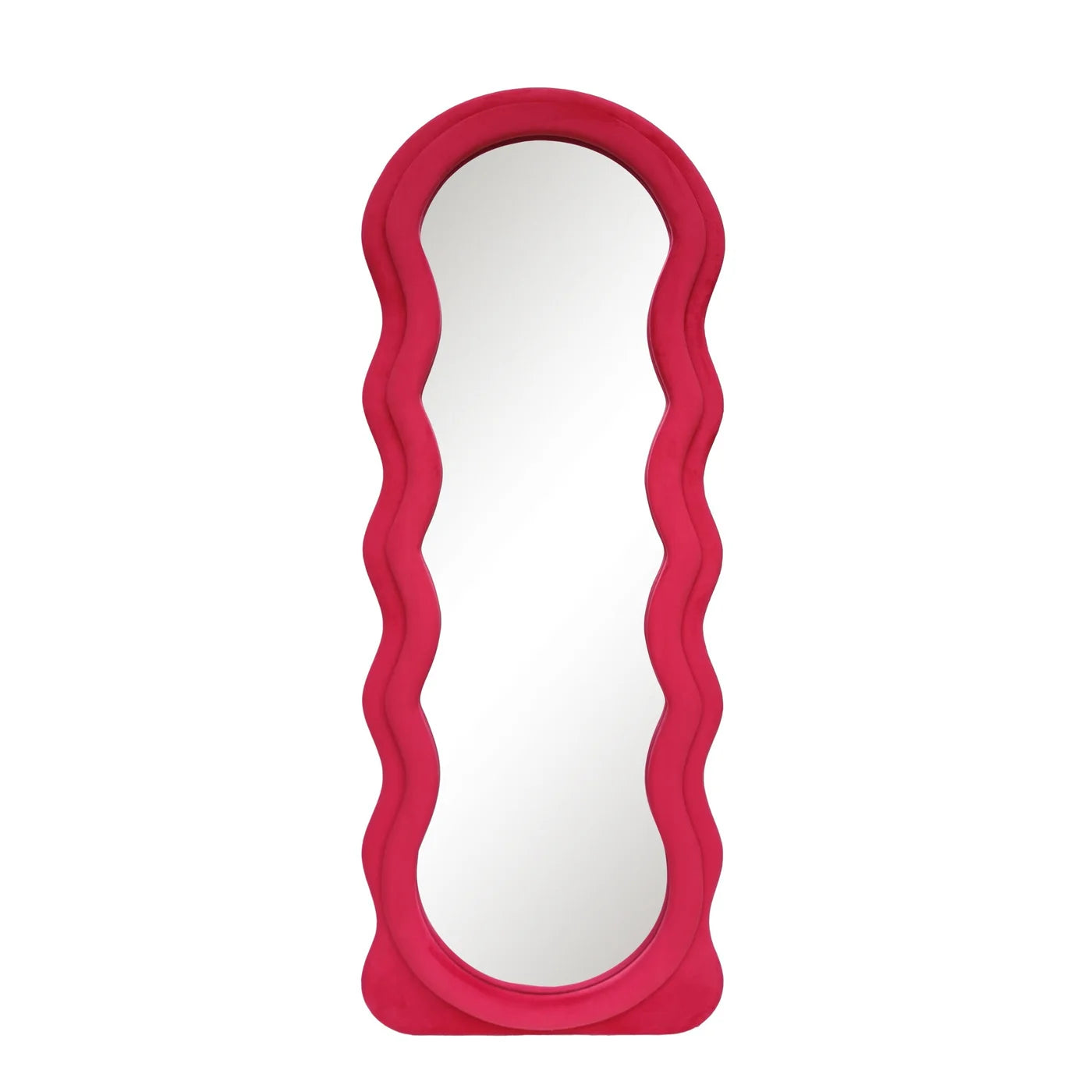 STANDING MIRROR WITH VELVET FRAME-  (23 X 63")