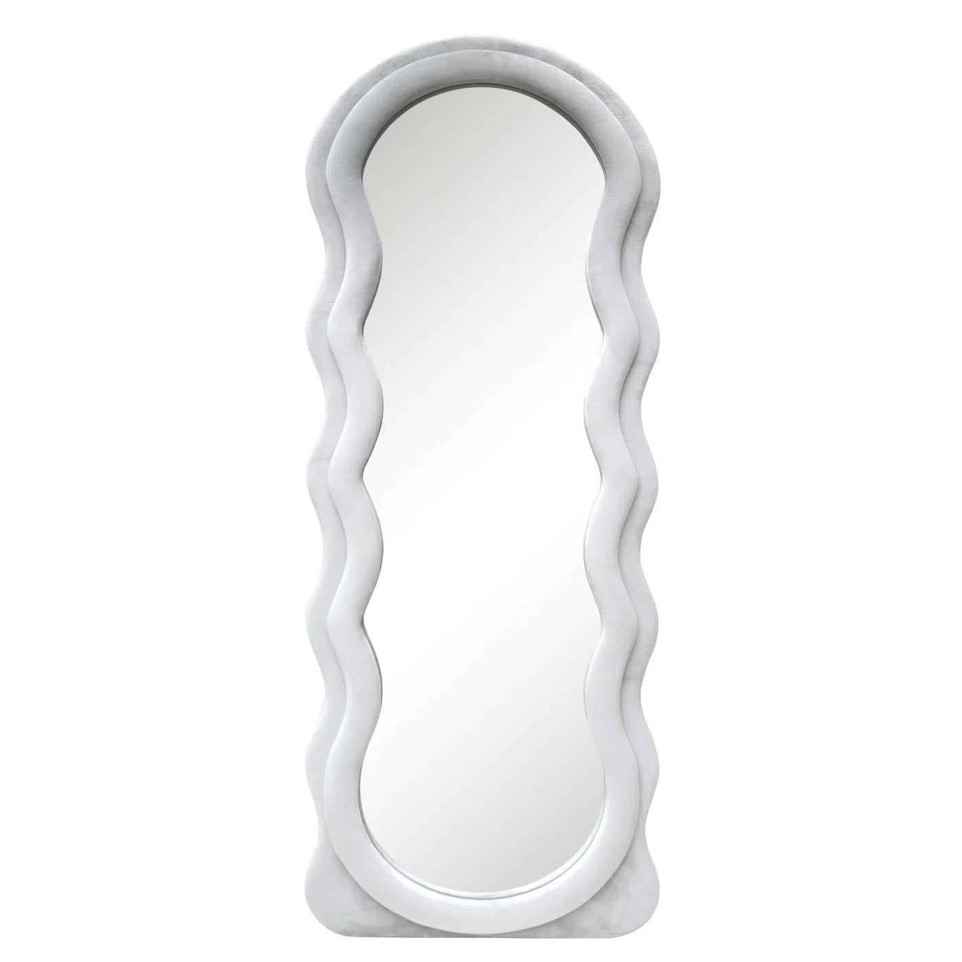 STANDING MIRROR WITH VELVET FRAME-  (23 X 63")