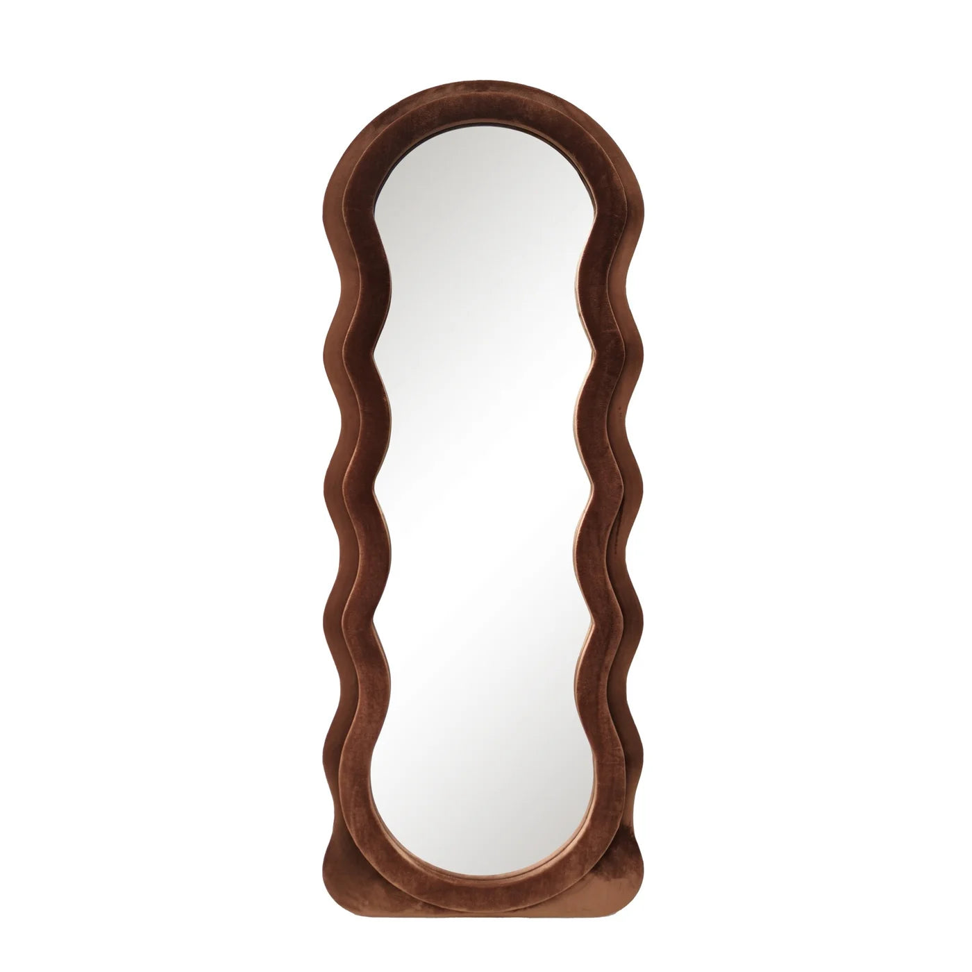 STANDING MIRROR WITH VELVET FRAME-  (23 X 63")
