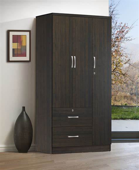 3-Door, 2-Drawer Wardrobe Closet