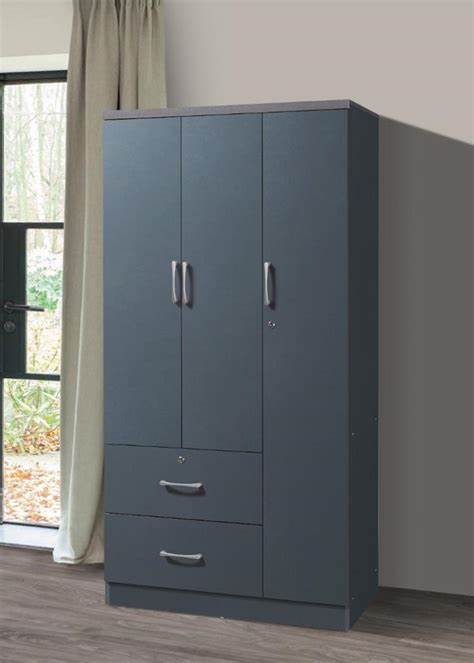 3-Door, 2-Drawer Wardrobe Closet