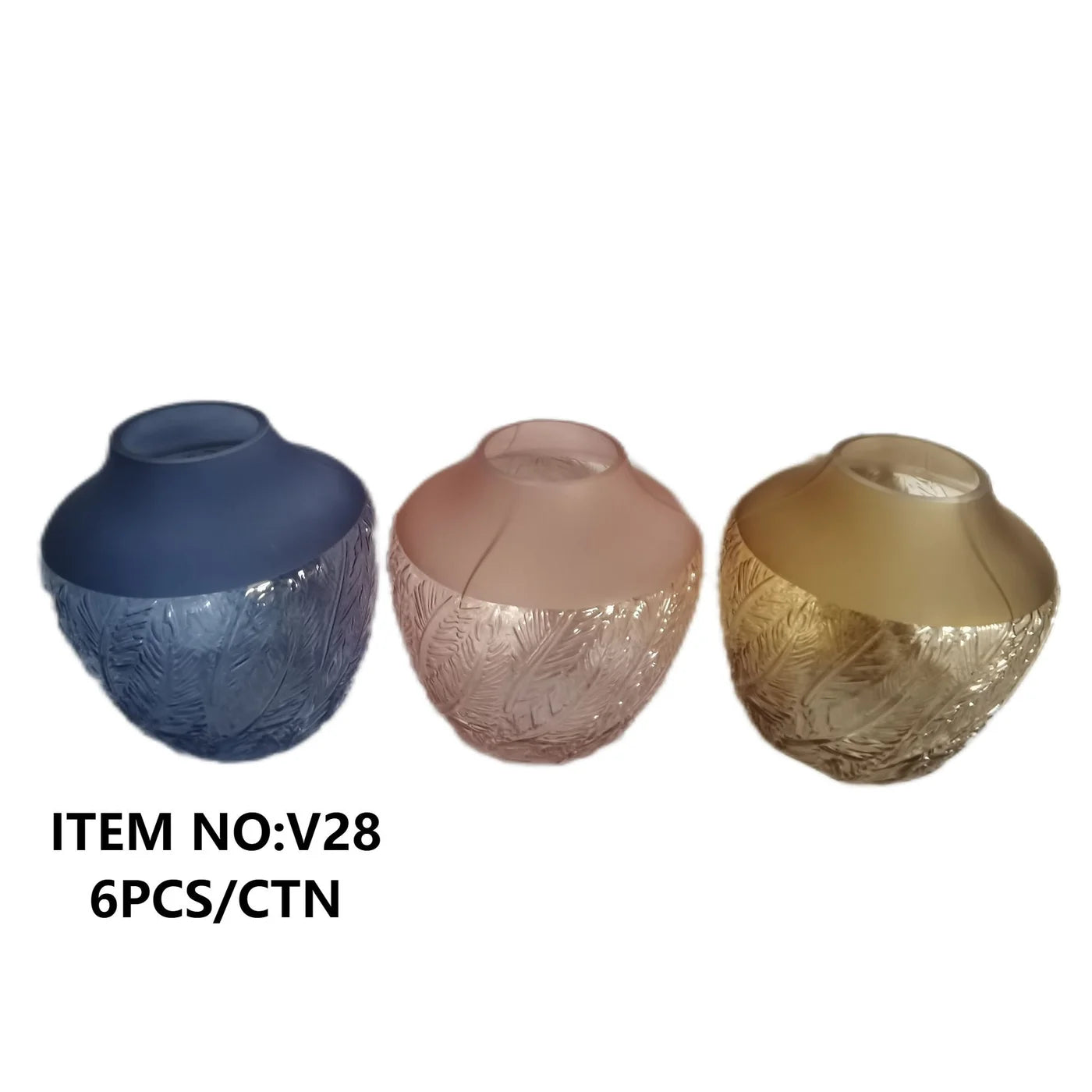 ASSORTED GLASS VASE MIX COLOR ROUND (7.48"X9.45")