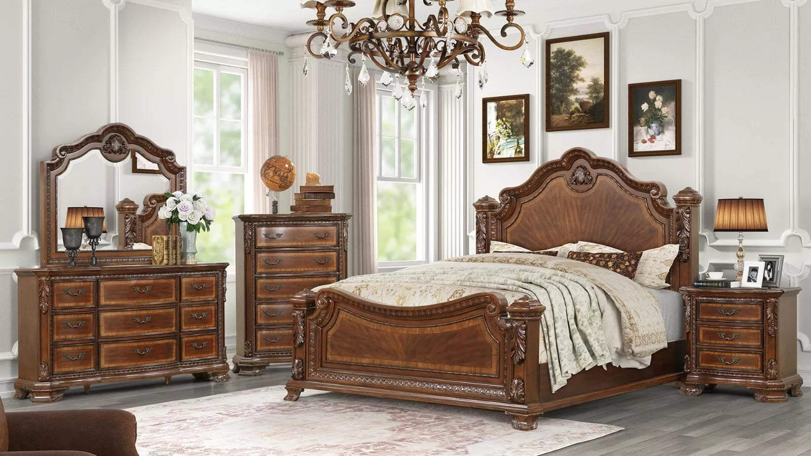 Vintage Walnut Bedroom Set