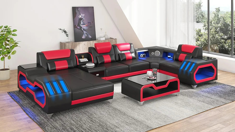 Red & White Innovated Living Room Set