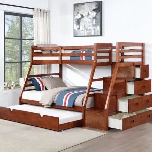 Triple Bunk Bed W/ Staircase