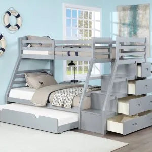 Triple Bunk Bed W/ Staircase