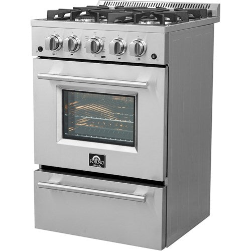 Forno/FFSGS6272-24 24" / 2.3 CF Gas Range, Convection - Stainless