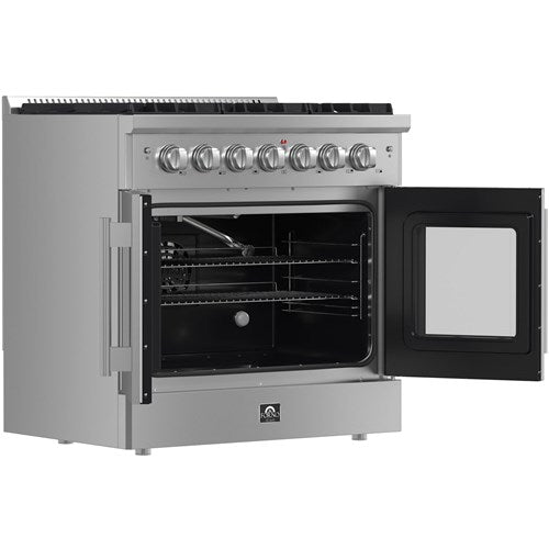 Forno 36" / 5.4 CF Gas Range, French Door, Convection - Stainless