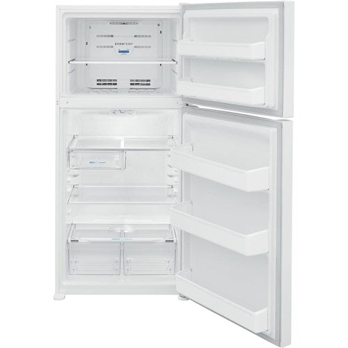 Frigidaire 18.3 CF Top Mount Refrigerator Glass Shelves ADA OPT-ICEMAKER - White