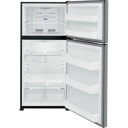 Frigidaire 18.3 CF Top Mount Refrigerator Glass Shelves ADA OPT-ICEMAKER - Stainless