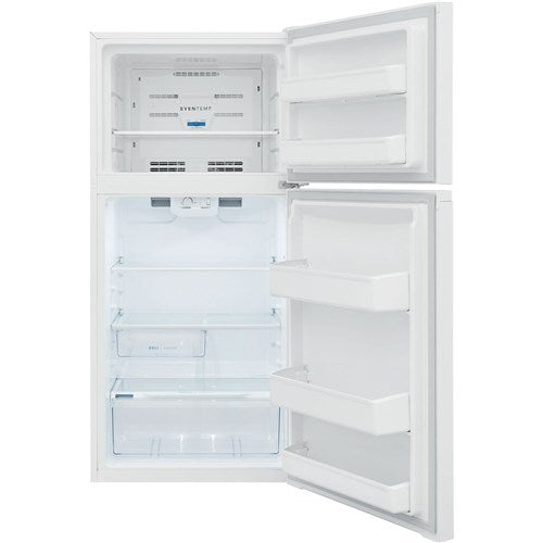 Frigidaire 13.9 CF Top Mount Refrigertor, Eventemp, Glass Shelves - White