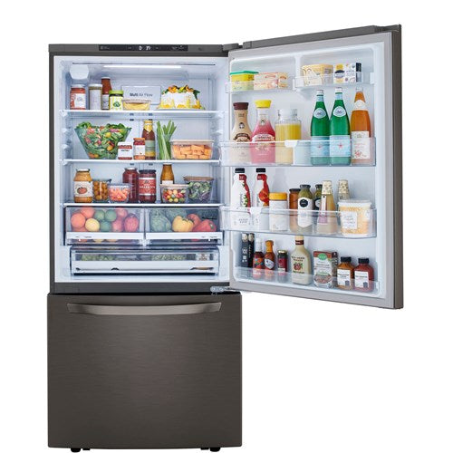 LG 26 CF Bottom Mount, 33" Wide, Door Cooling, ThinQ - Black Stainless