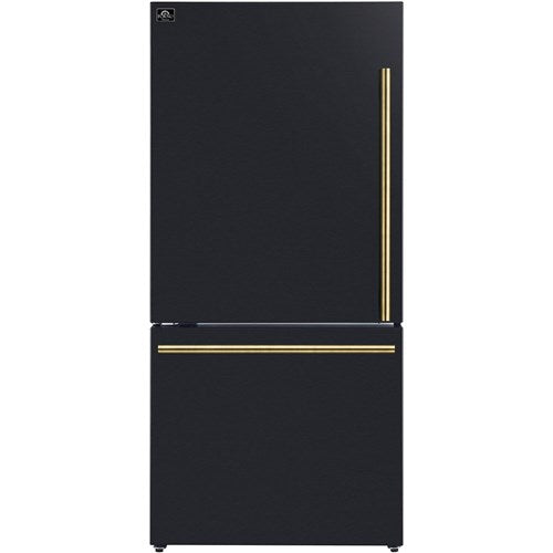 Forno Espresso 17 CF Bottom Mount Refrigerator, Ice Maker, Left Swing - Black