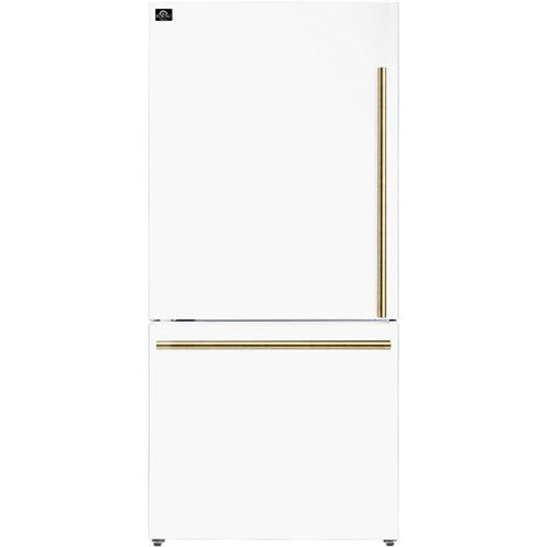 Forno Espresso/FFFFD1786-31WHT 17 CF Bottom Mount Refrigerator, Ice Maker, Left Swing - White