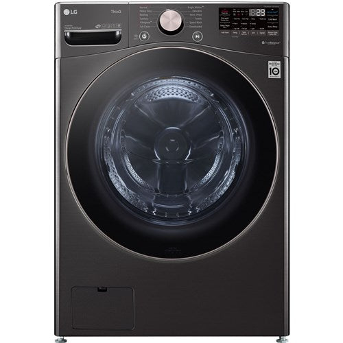 LG/WM4000HBA 4.5 CF Ultra Large Capacity FL Washer w/ AIDD, Turbowash, Steam, Wi-Fi - Black Steel