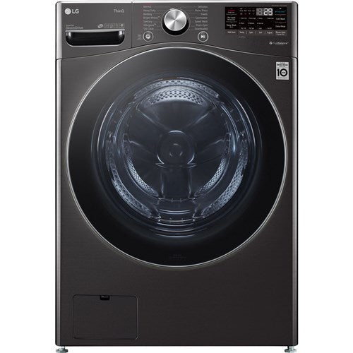 LG 5.0 CF Ultra Large Capacity FL Washer w/ AIDD, TruboWash, Steam, Wi-Fi - Black Steel