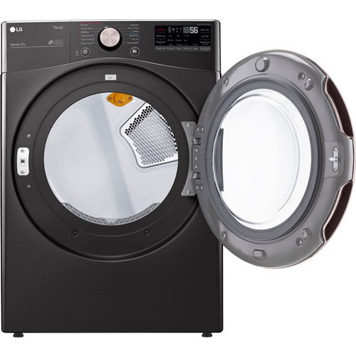 LG 7.4 CF Ultra Large Capacity Gas Dryer w/ Sensor Dry, Truesteam, Wi-Fi - Black Steel