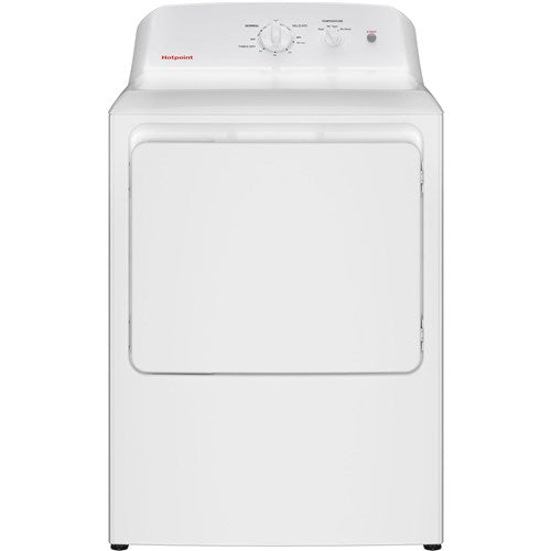 GE/HTX26EASWWW 6.2 CF HOTPOINT Electric Dryer, Reversible Door, Long Venting - White
