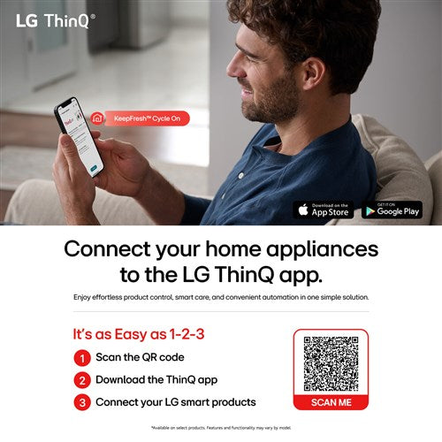 LG/DLE8200W 7.3 CF Electric Dryer, Wi-Fi, Easy Load, AI Sensor Dry - White