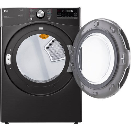 LG 7.4 CF Ultra Large Capacity E Dryer w/ Sensor Dry, TurboSteam, Wi-Fi - Black Steel